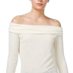 RACHEL Rachel Roy Off-Shoulder Long Sleeve White Sweater NWT